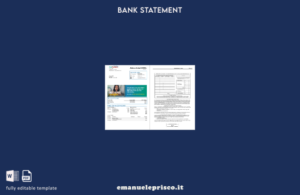 modello di pagine di parole di estratto conto bancario USA MidFlorida in stile v